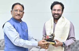 मुख्यमंत्री साय से केंद्रीय कोयला एवं खान मंत्री जी. किशन रेड्डी ने सौजन्य मुलाकात की