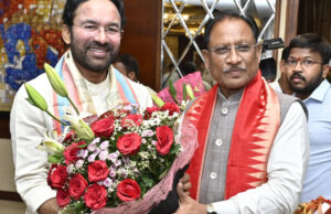 मुख्यमंत्री विष्णु देव साय ने छत्तीसगढ़ के प्रवास पर आए केंद्रीय कोयला एवं खान मंत्री जी. किशन रेड्डी से सौजन्य मुलाकात की