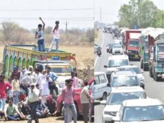 ताले ने बढ़ाई किसानों की नाराजगी, विदिशा में NH-146 पर थमा ट्रैफिक, 3 KM तक लगी कतार
