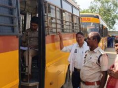 स्कूल बसों की चेकिंग अभियान में खुली पोल, 5 बसों में खामियां मिलने पर चालान जारी