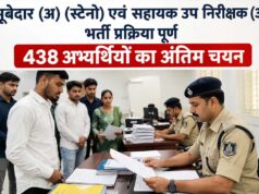 88 सूबेदार (अ) (स्टेनो) एवं 350 सहायक उप निरीक्षक (अ) का चयन