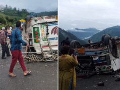 चंबा में बड़ा सड़क हादसा, पहाड़ी से गिरकर सड़क पर आ गिरी बस; 7 लोगों की गई जान